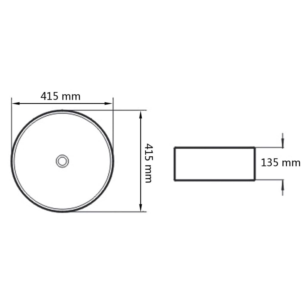 Wastafel Rond 41,5X13,5 Cm Keramiek