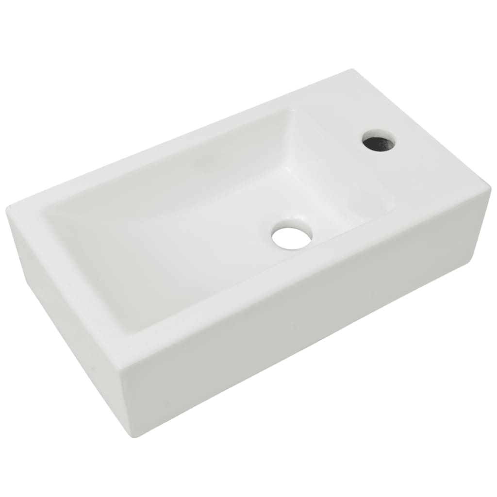 Wastafel Met Kraangat Rechthoekig 46X25,5X12 Cm Keramiek