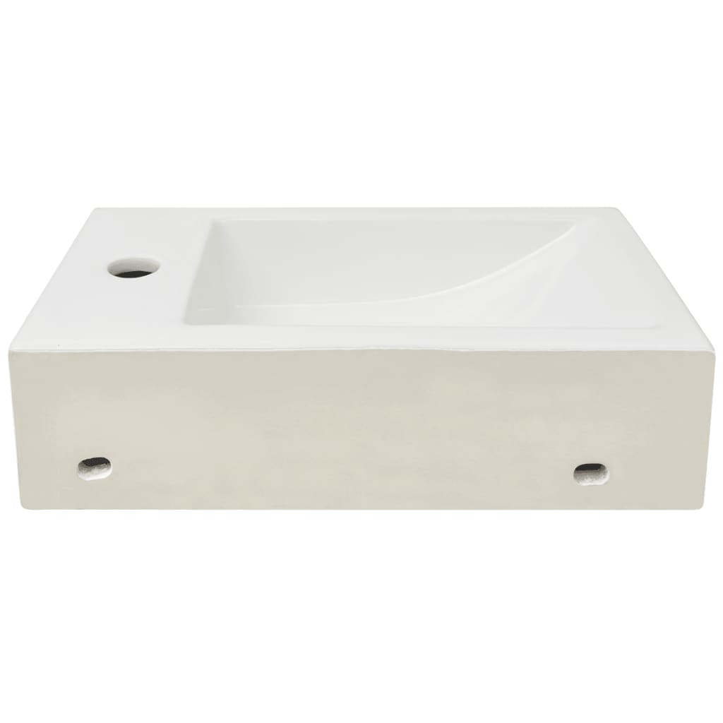 Wastafel Met Kraangat Rechthoekig 46X25,5X12 Cm Keramiek