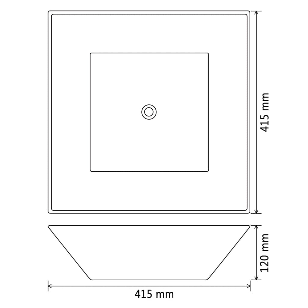 Wastafel Vierkant 41,5X41,5X12 Cm Keramiek