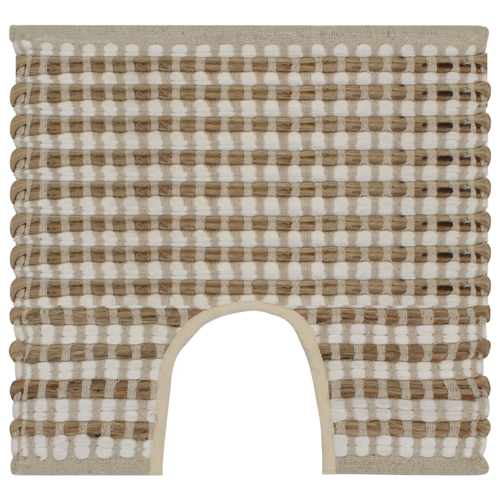 Badmattenset Handgeweven Jute En Stof Naturel En