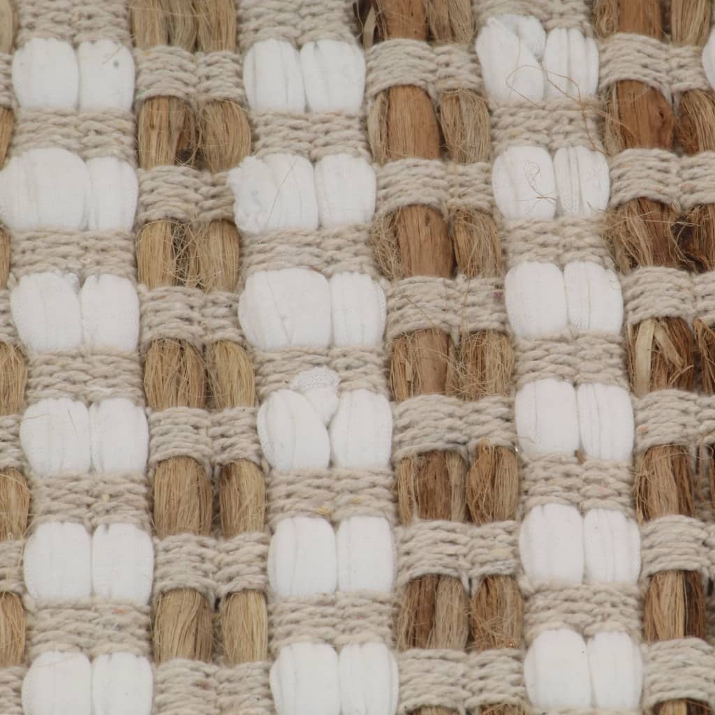 Badmattenset Handgeweven Jute En Stof Naturel En
