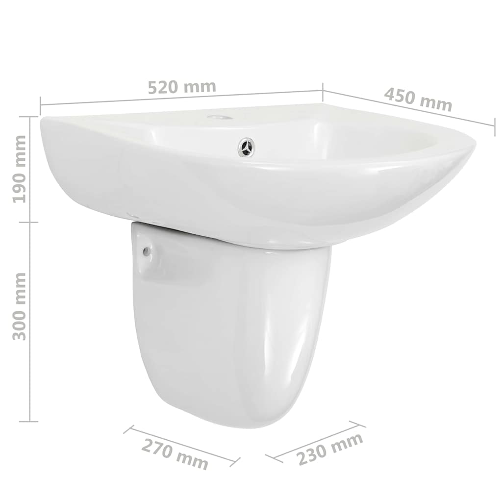 Wasbak Wit 52 X 45 X 49 Cm Geglazuurd Keramiek