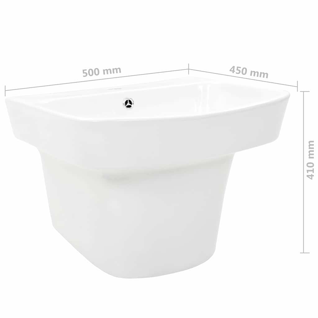 Wasbak Wit 50 X 45 X 41 Cm Geglazuurd Keramiek
