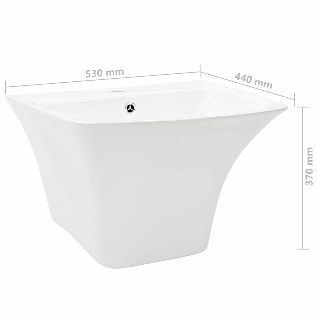 Wasbak Wit 53 X 44 X 37 Cm Geglazuurd Keramiek