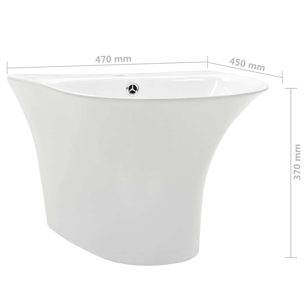 Wasbak Wit 47 X 45 X 37 Cm Geglazuurd Keramiek