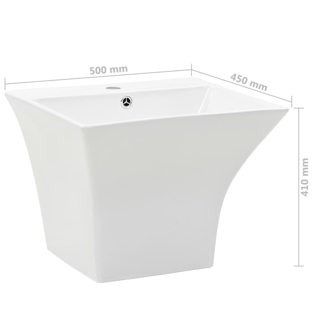 Wasbak Wandgemonteerd 500X450X410 Mm Keramiek Wit