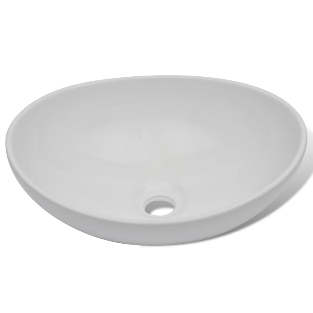 Wastafel Ovaal 40X33 Cm Keramiek Wit
