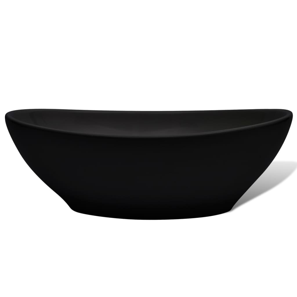 Wastafel Ovaal 40X33 Cm Keramiek Zwart