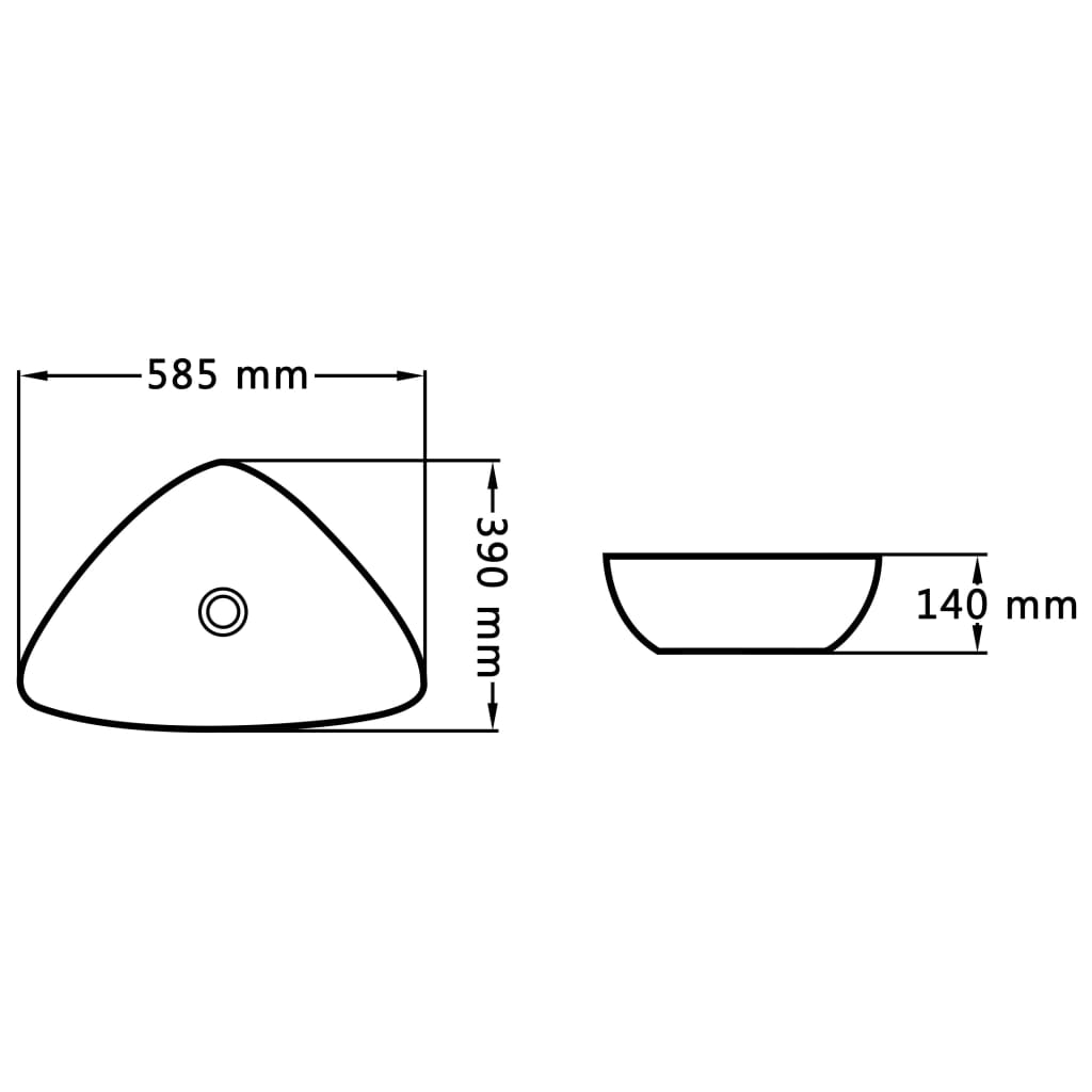 Wastafel 58,5X39X14 Cm Keramiek
