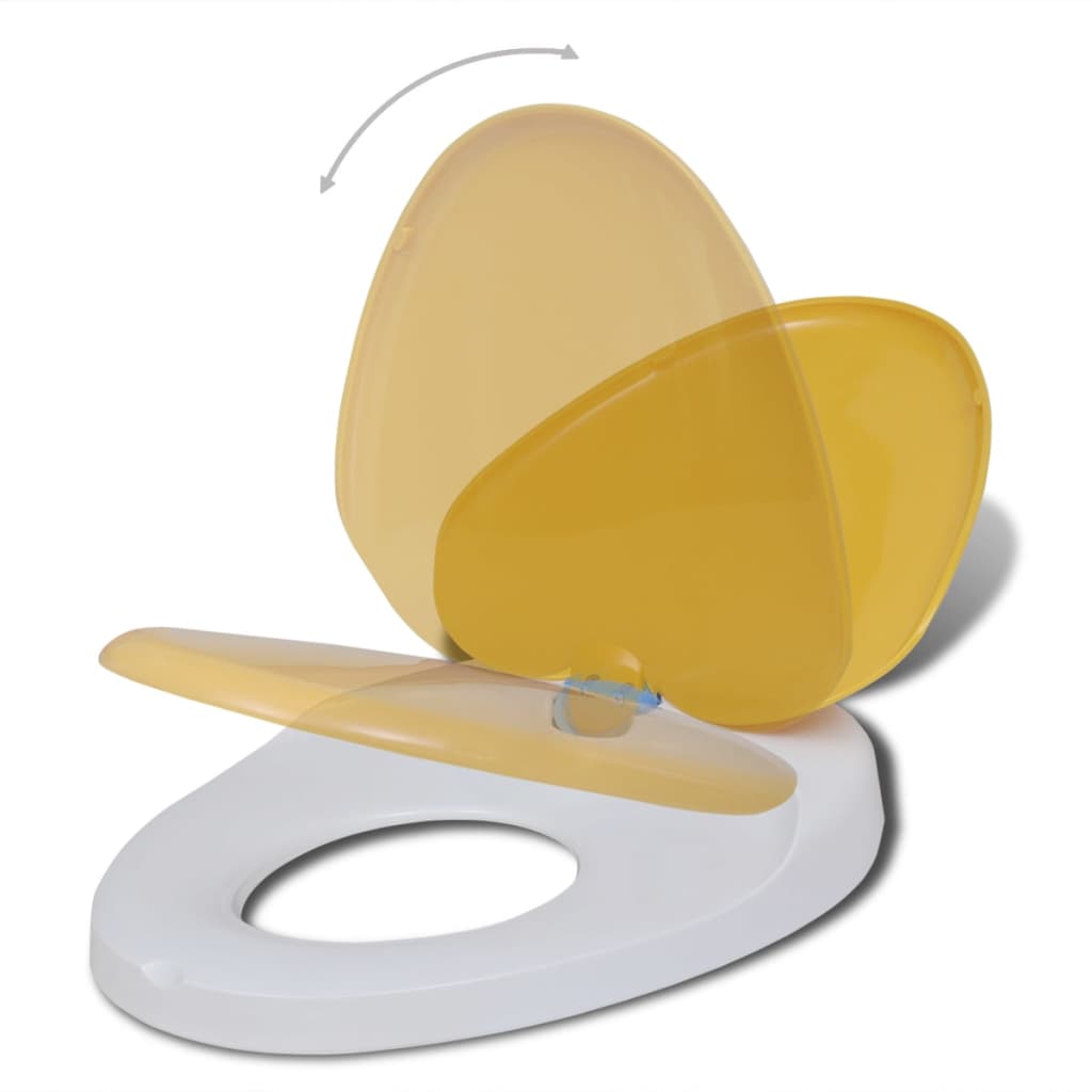 Toiletbrillen Met Soft-Close Deksels 2 St Kunststof Wit En Geel