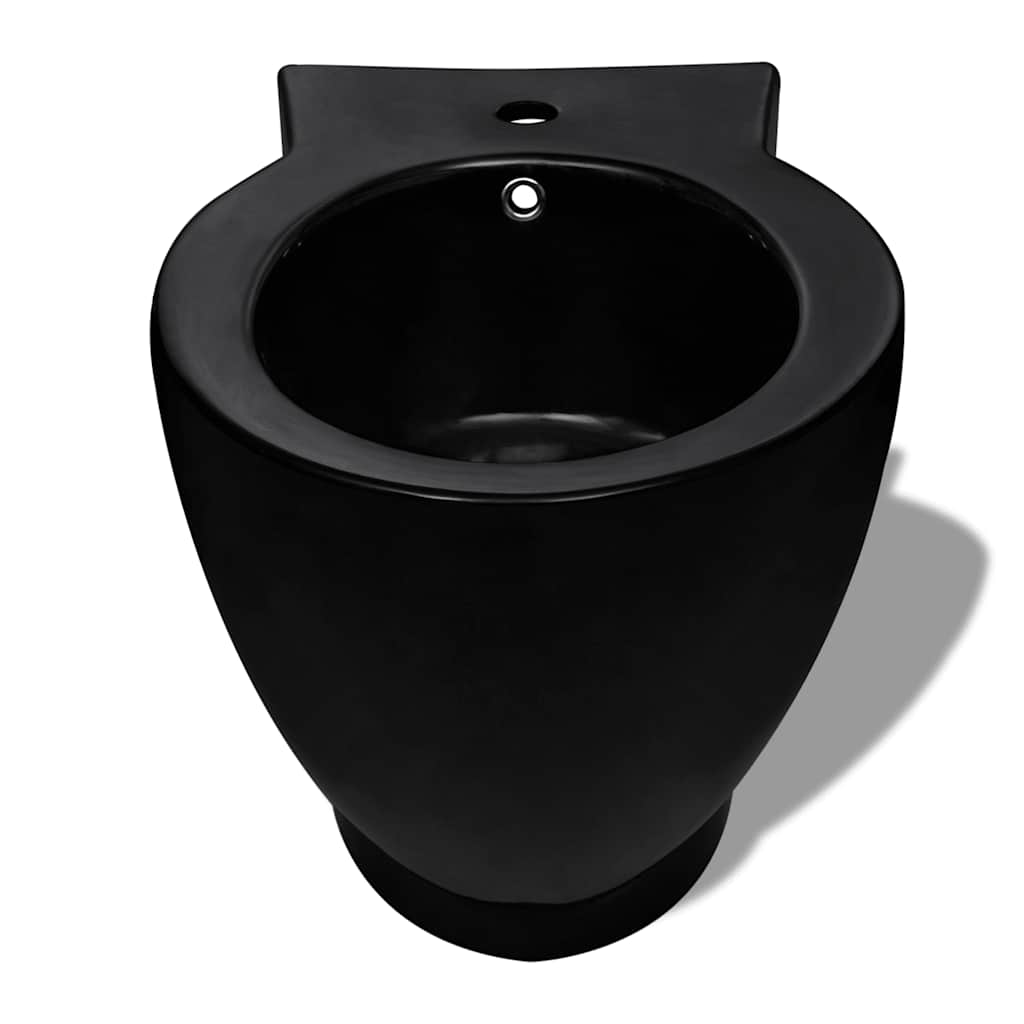 Ronde Staande Keramieken Bidet (Zwart)