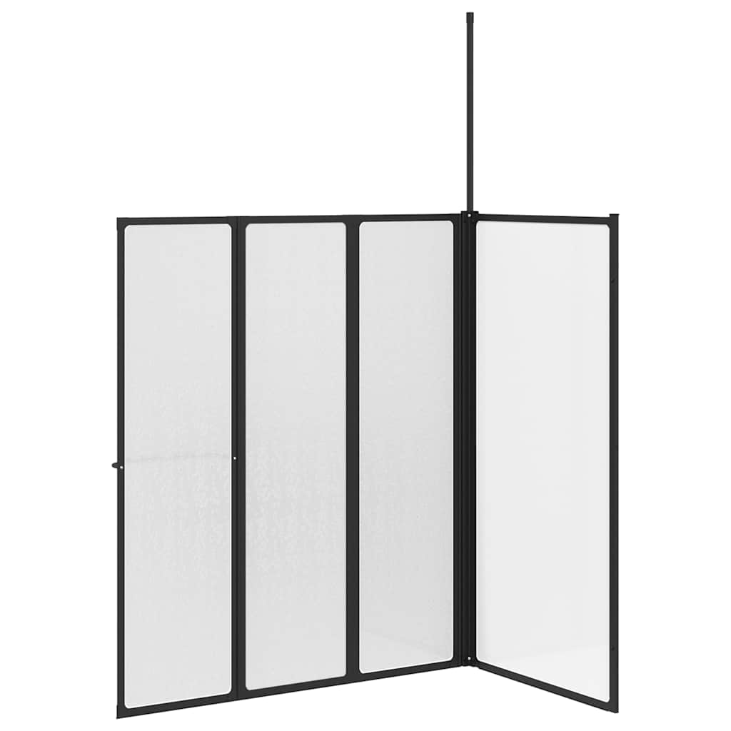 Badwand L-Vormig 4 Panelen Inklapbaar 70X120X137 Cm