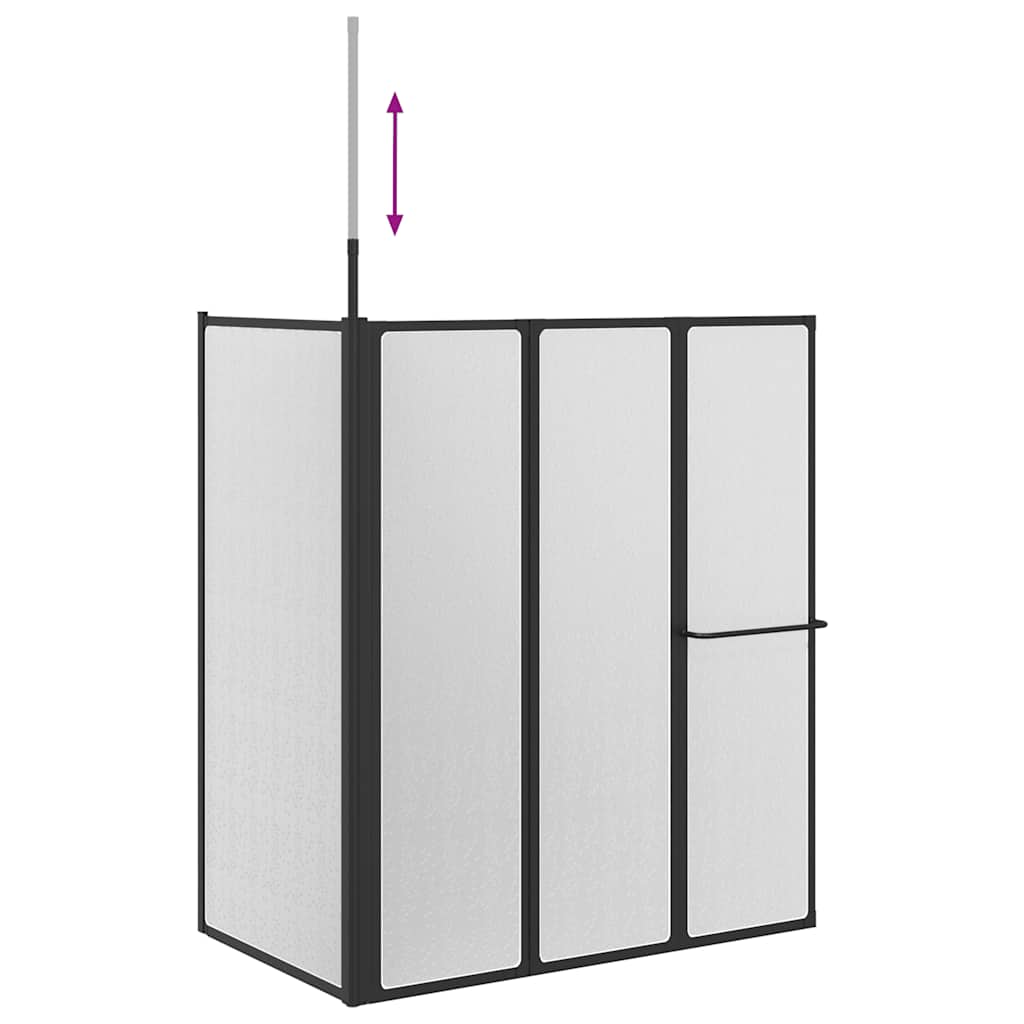 Badwand L-Vormig 4 Panelen Inklapbaar 70X120X137 Cm
