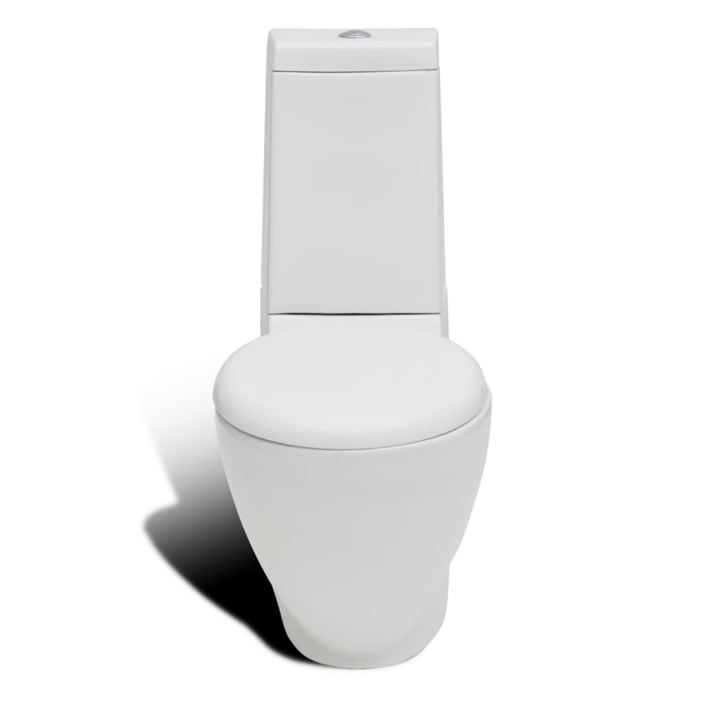 Toilet- En Bidetset Staand Keramiek Wit