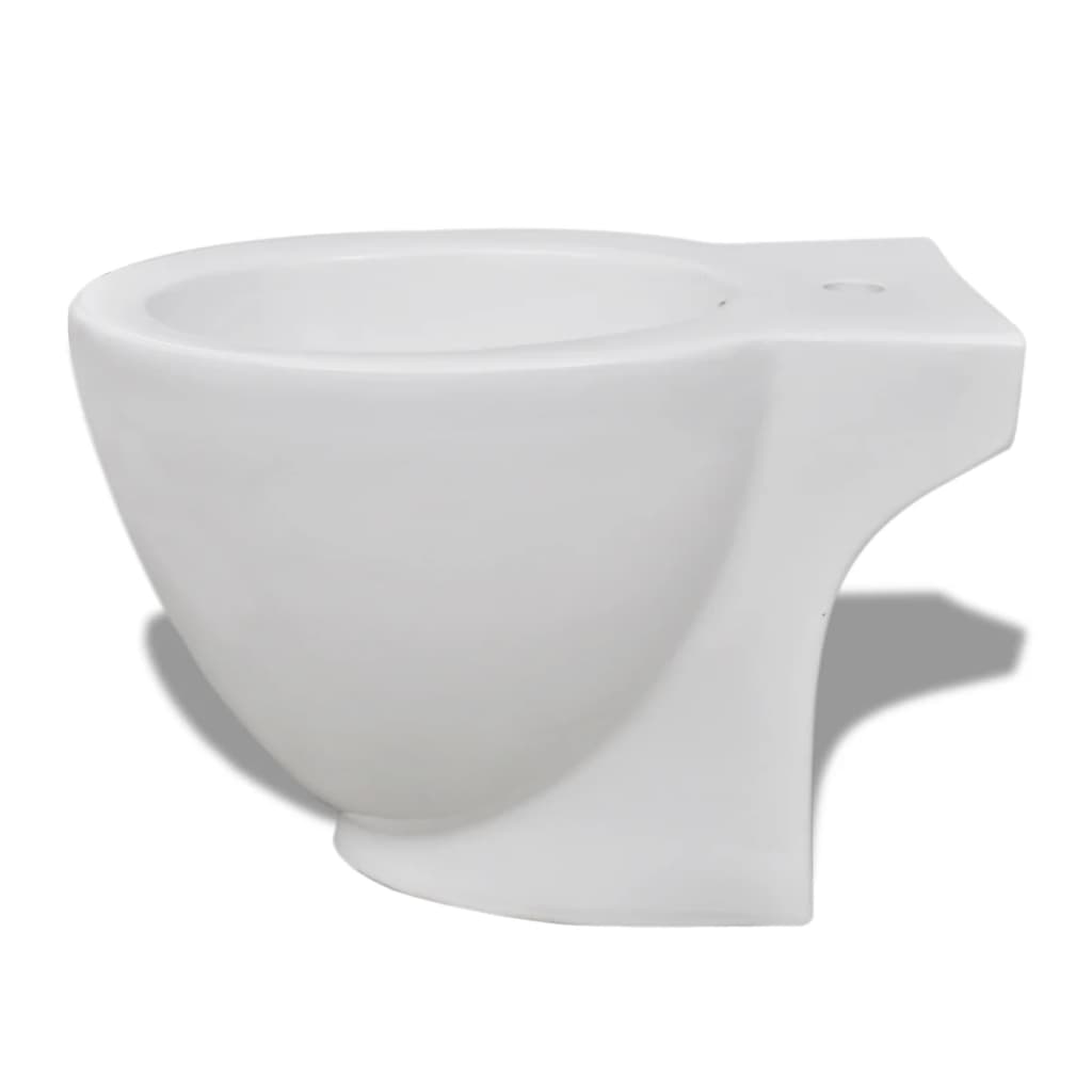 Toilet- En Bidetset Staand Keramiek Wit