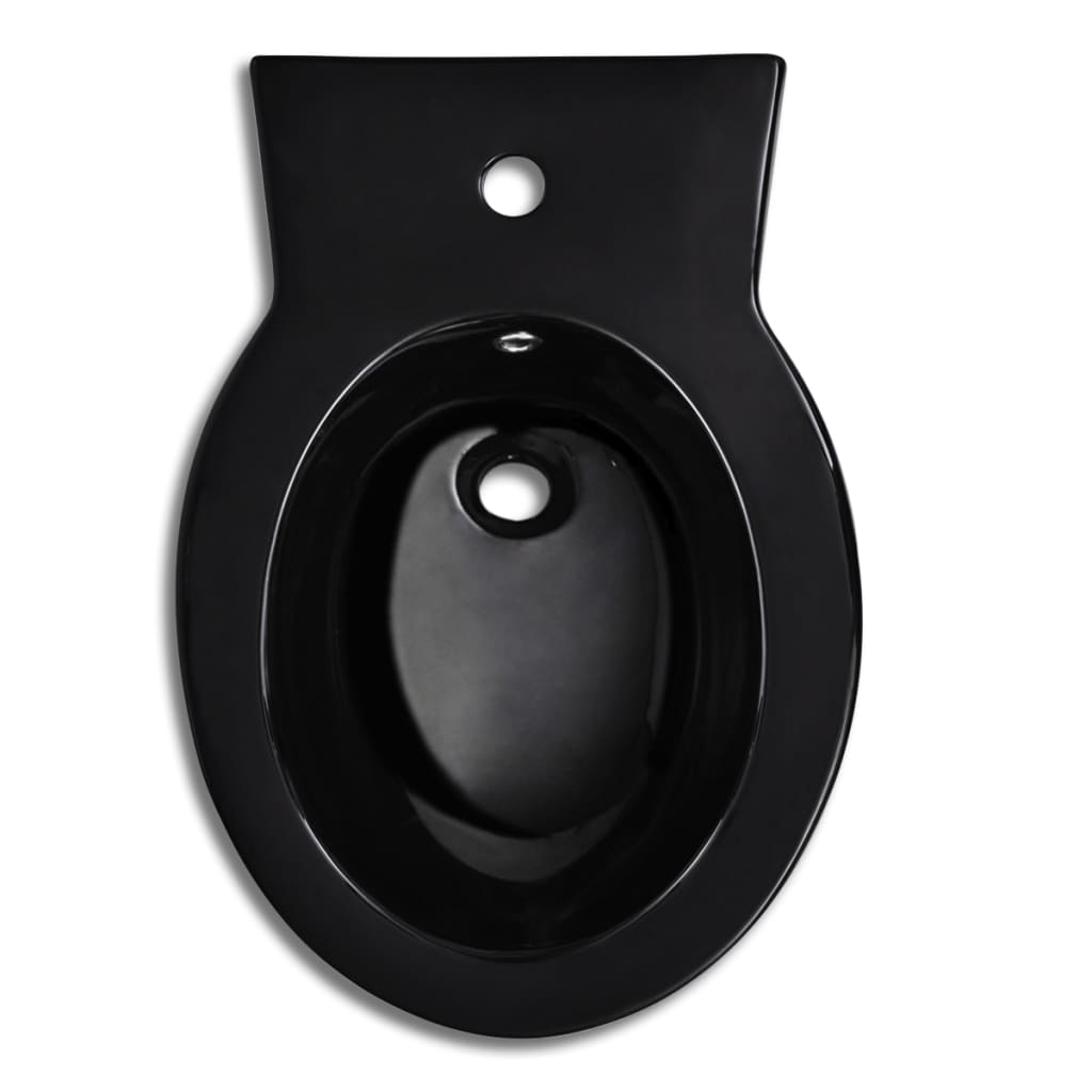 Toilet- En Bidetset Staand Keramiek Zwart