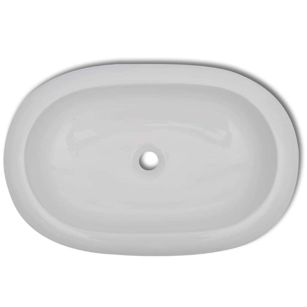 Luxe Keramische Wasbak Ovaal 63 X 42 Cm ()