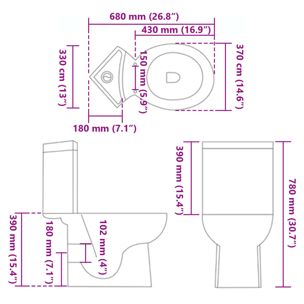 Toilet Hoekmodel Keramisch