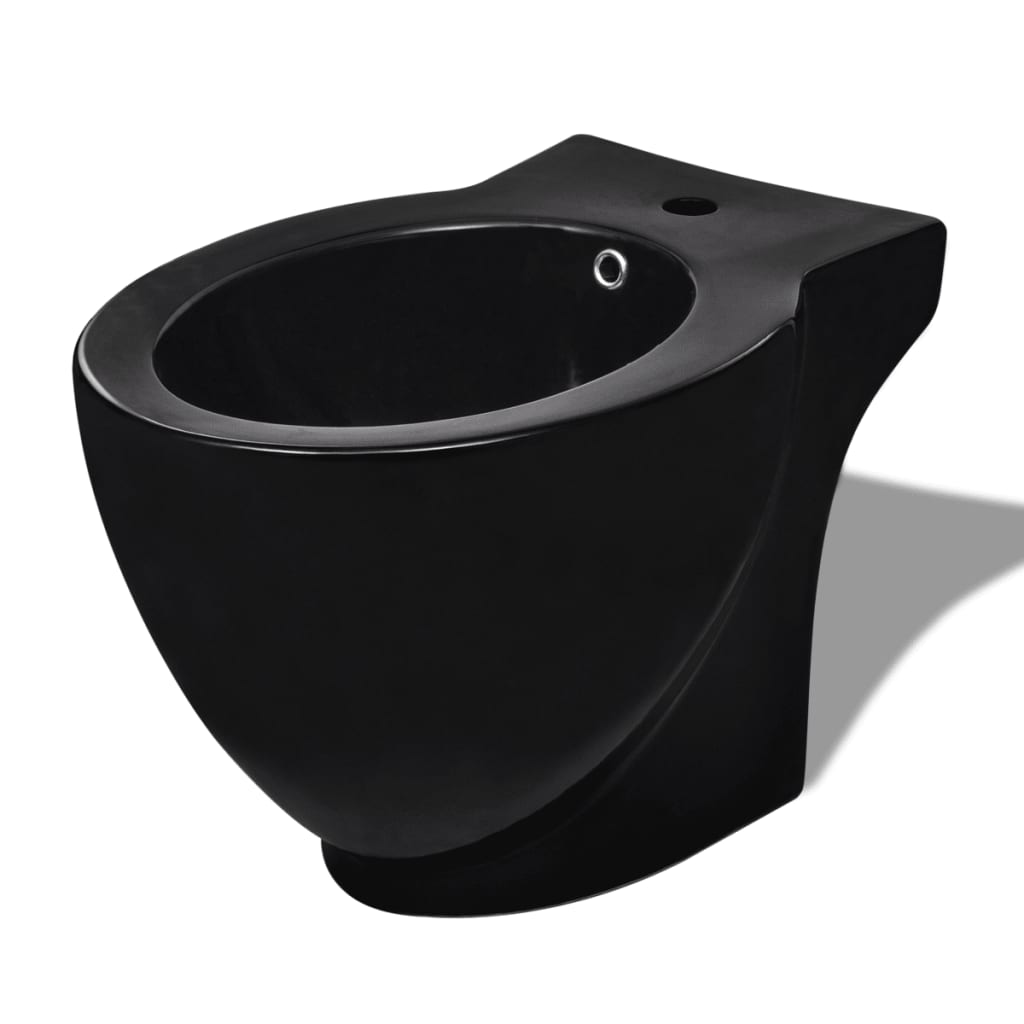 Toilet- En Bidetset Keramiek Zwart