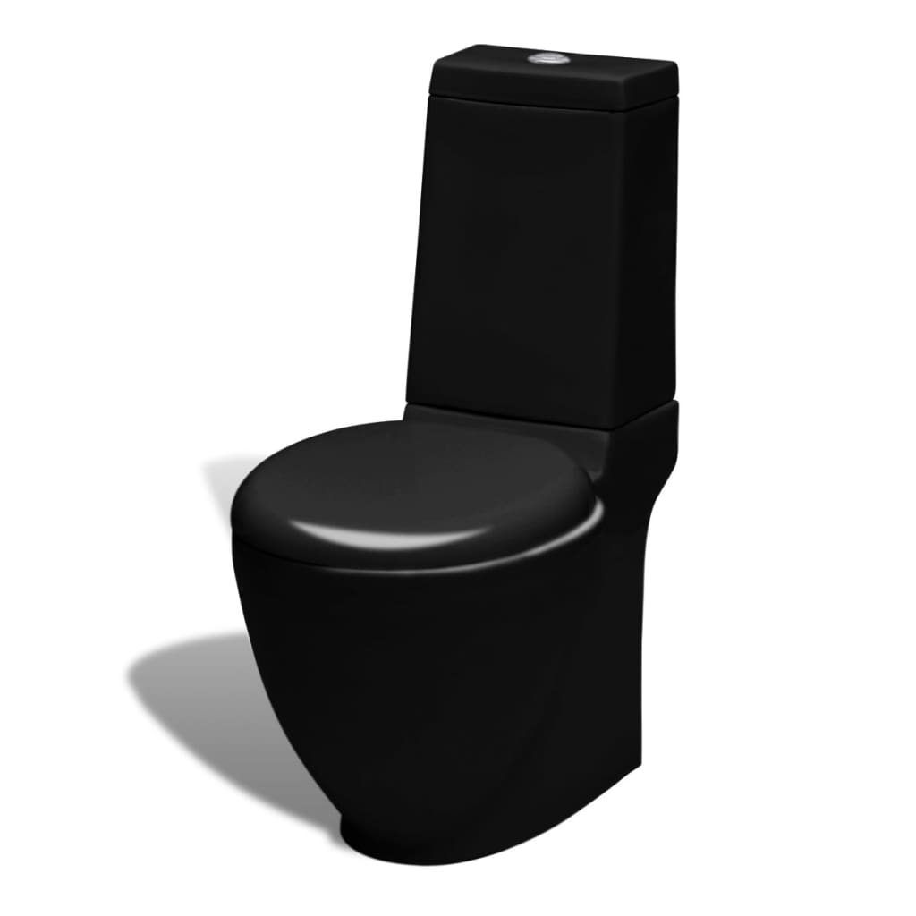 Toilet- En Bidetset Keramiek Zwart