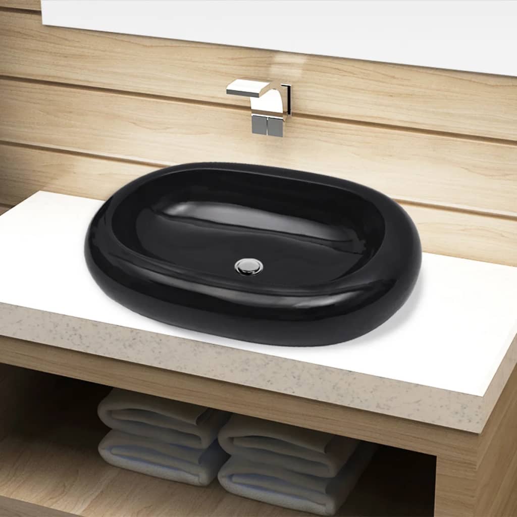 Luxe Keramische Wasbak Ovaal 63 X 42 Cm ()