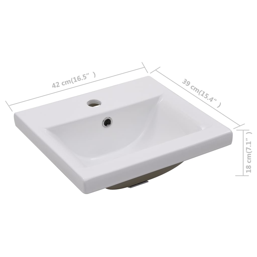 Inbouwwastafel Keramiek Wit