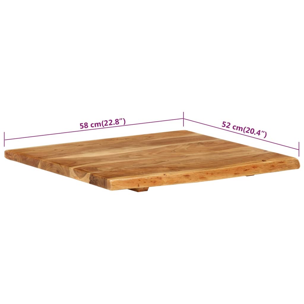 Wastafelblad 58X52X2,5 Cm Massief Acaciahout