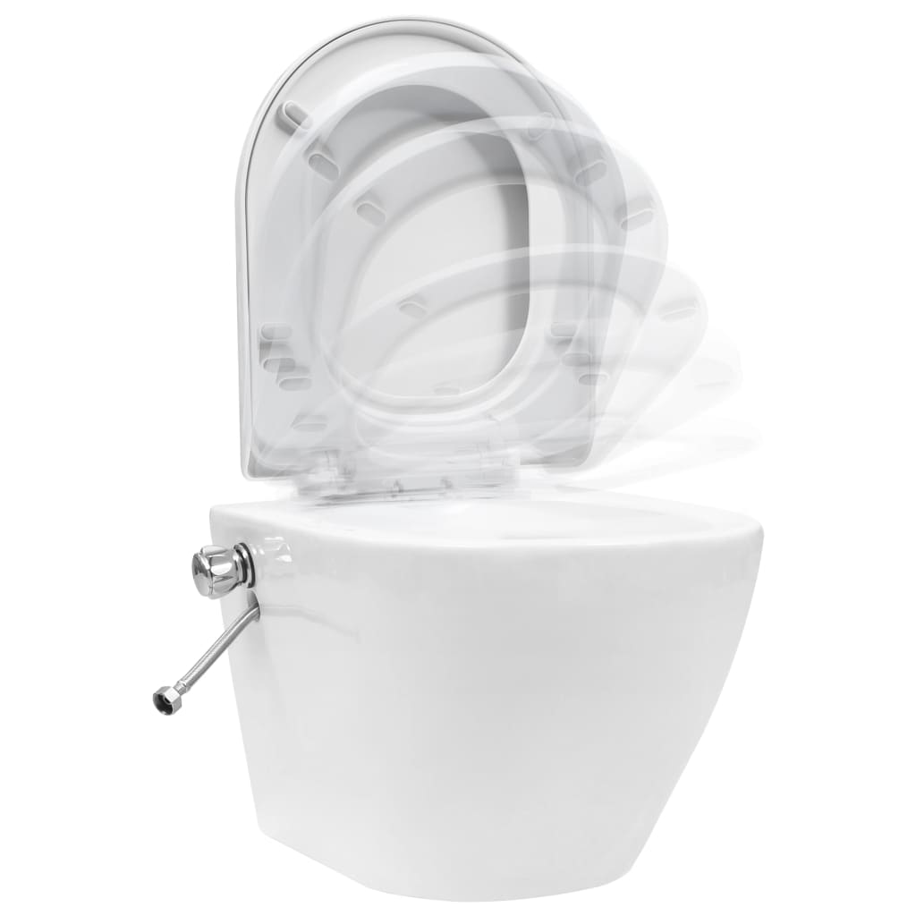 Hangend Toilet Randloos Met Bidetfunctie Keramiek