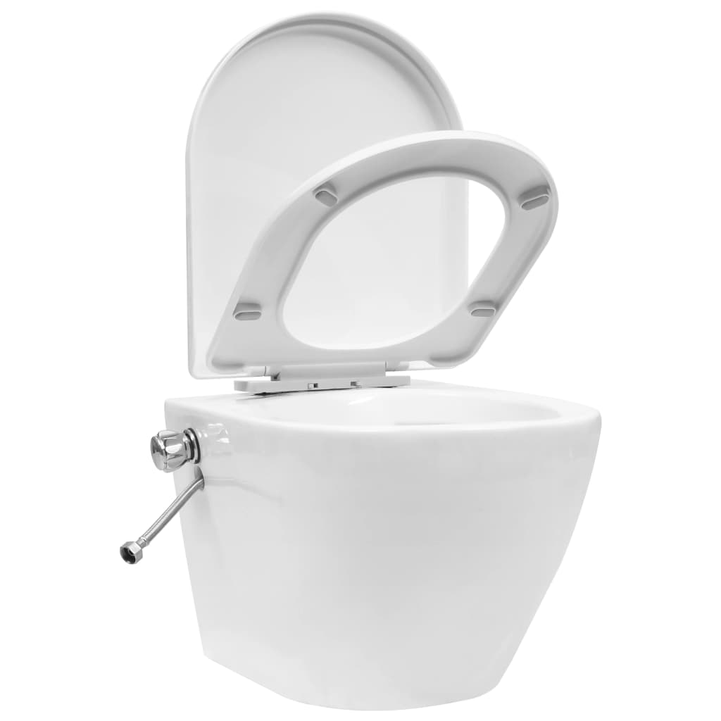 Hangend Toilet Randloos Met Bidetfunctie Keramiek