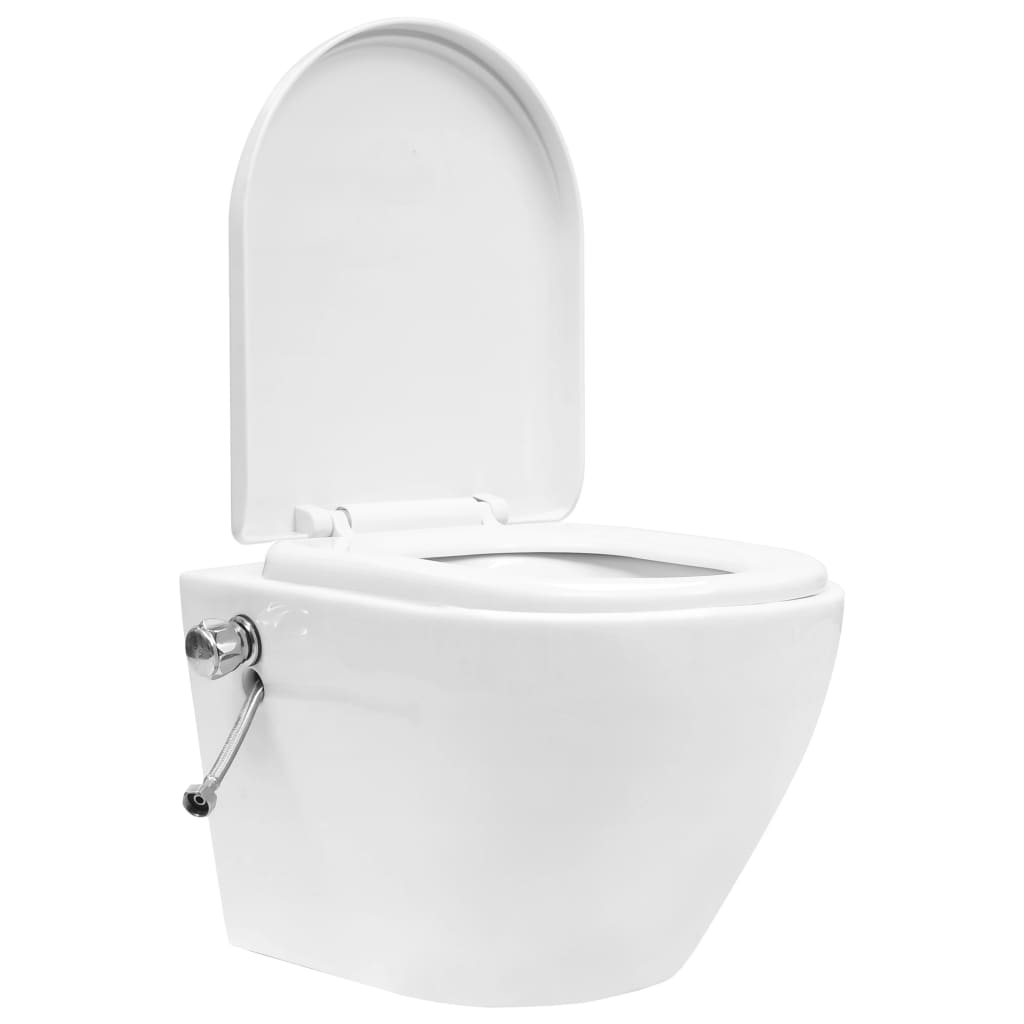 Hangend Toilet Randloos Met Bidetfunctie Keramiek