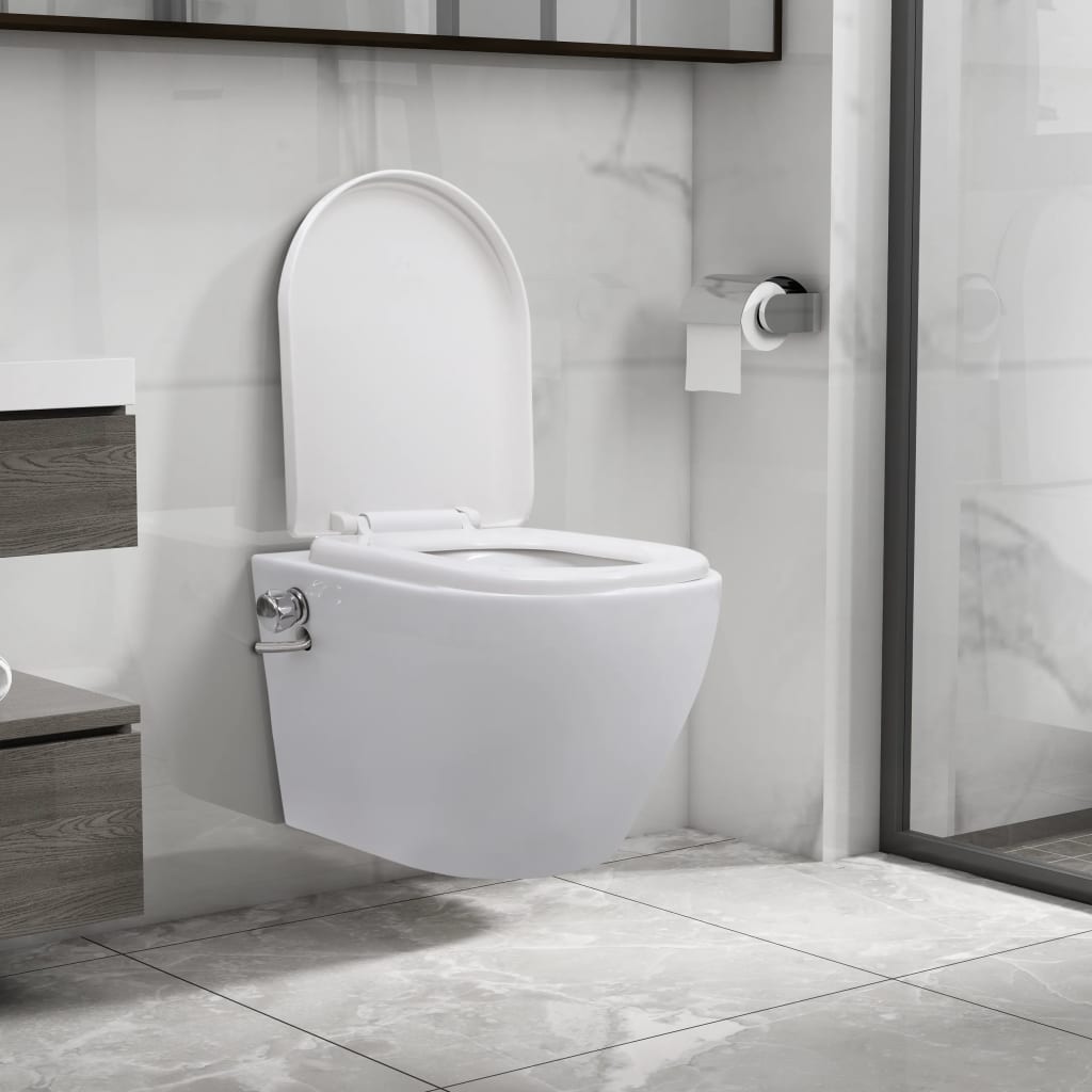 Hangend Toilet Randloos Met Bidetfunctie Keramiek