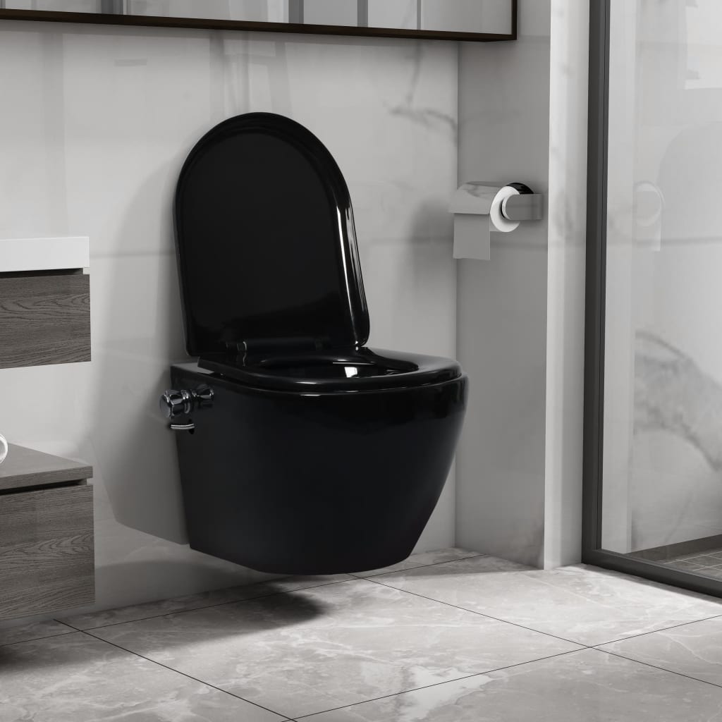 Hangend Toilet Randloos Met Bidetfunctie Keramiek