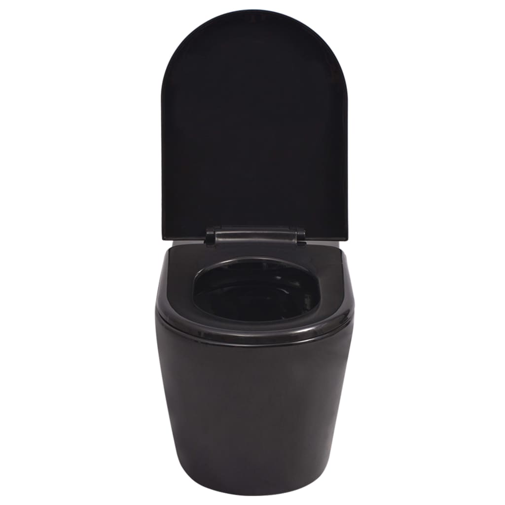 Hangend Toilet Met Verborgen Stortbak Keramiek Zwart
