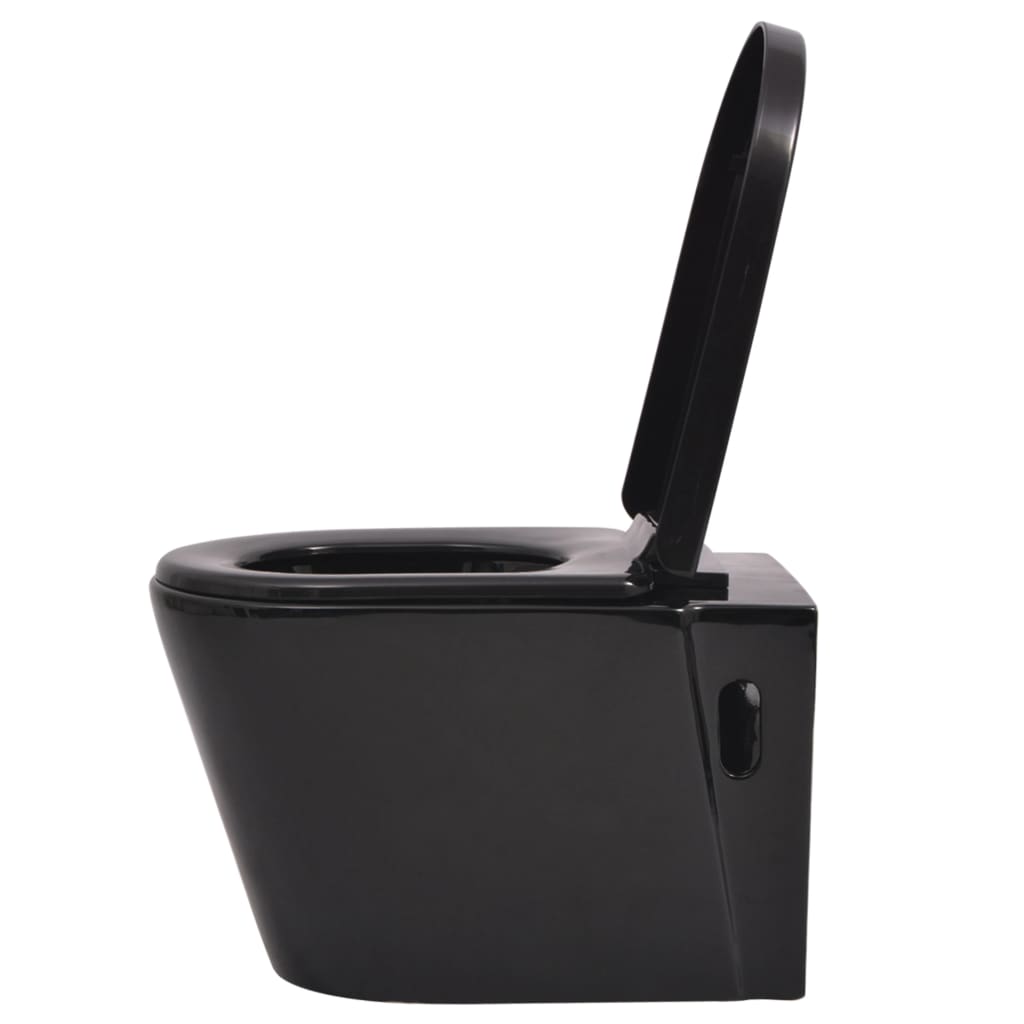 Hangend Toilet Met Verborgen Stortbak Keramiek Zwart