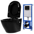 Hangend Toilet Met Verborgen Stortbak Keramiek Zwart