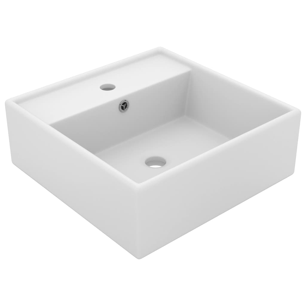 Wastafel Met Overloop Vierkant 41X41 Cm Keramiek