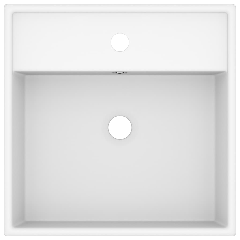 Wastafel Met Overloop Vierkant 41X41 Cm Keramiek