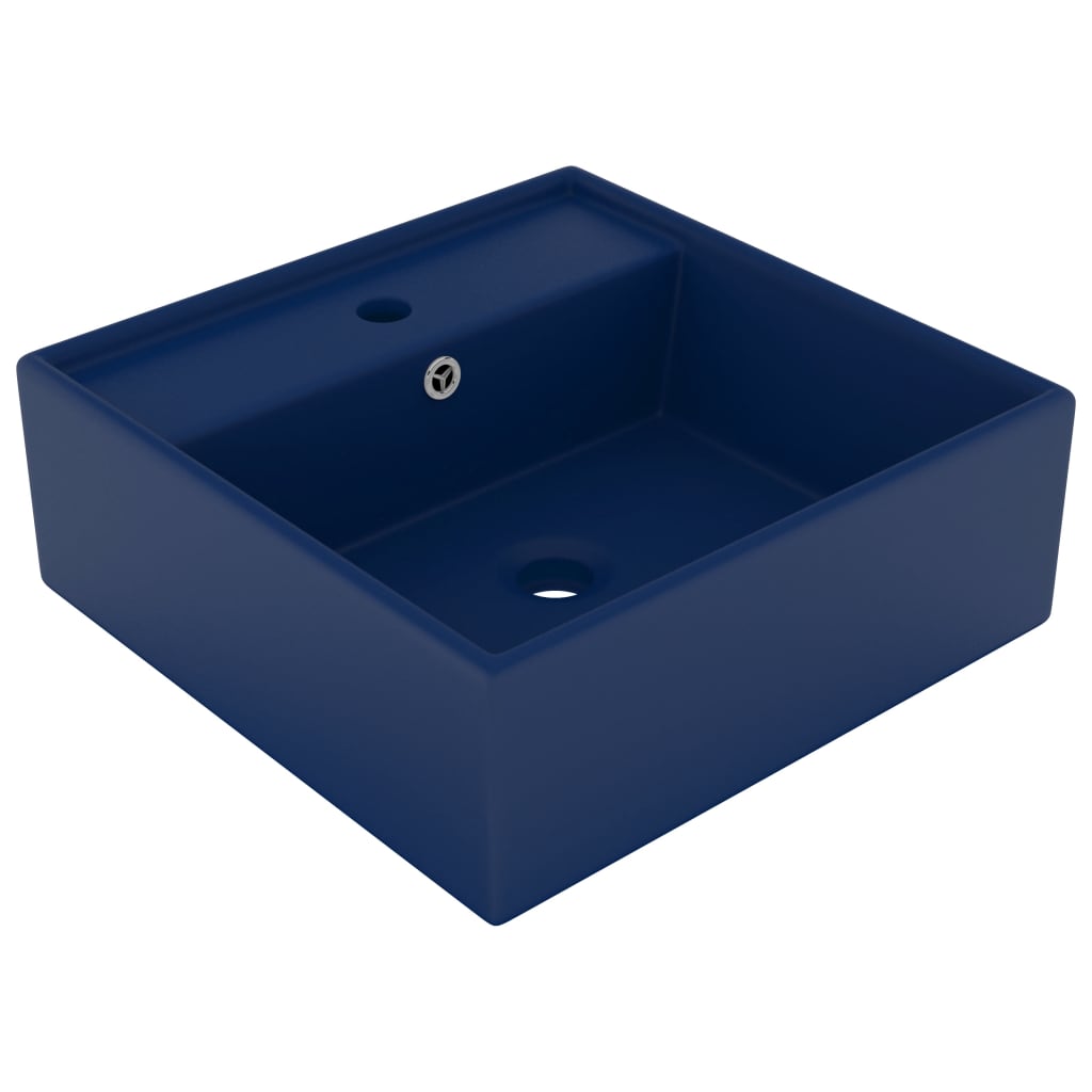 Wastafel Met Overloop Vierkant 41X41 Cm Keramiek