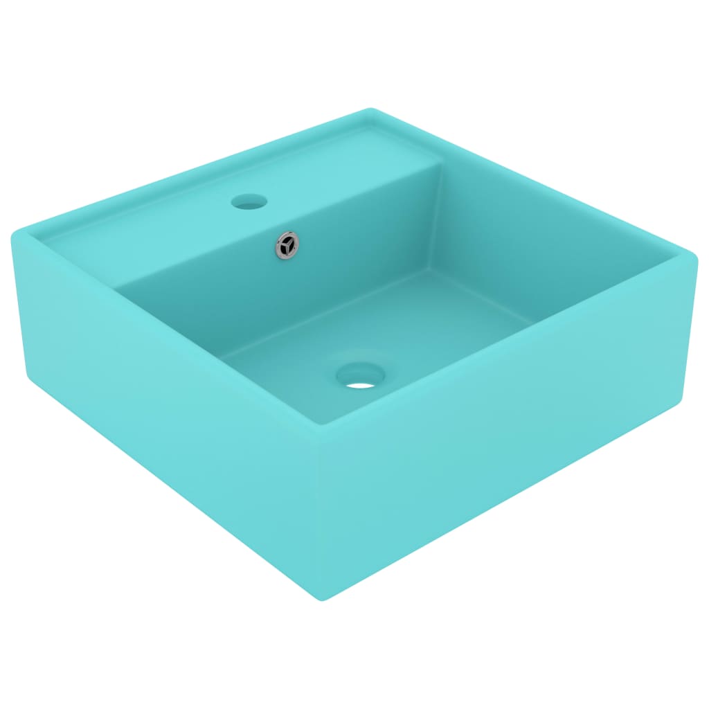 Wastafel Met Overloop Vierkant 41X41 Cm Keramiek