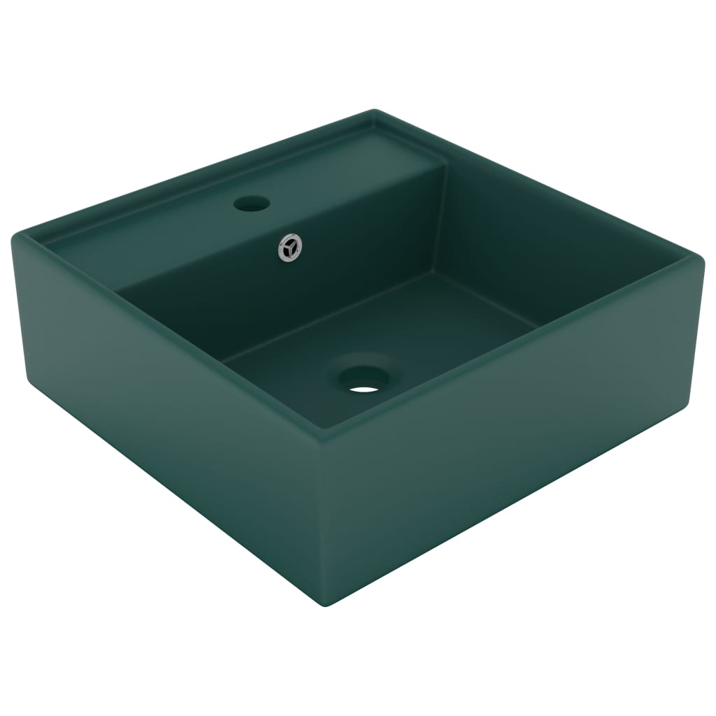 Wastafel Met Overloop Vierkant 41X41 Cm Keramiek