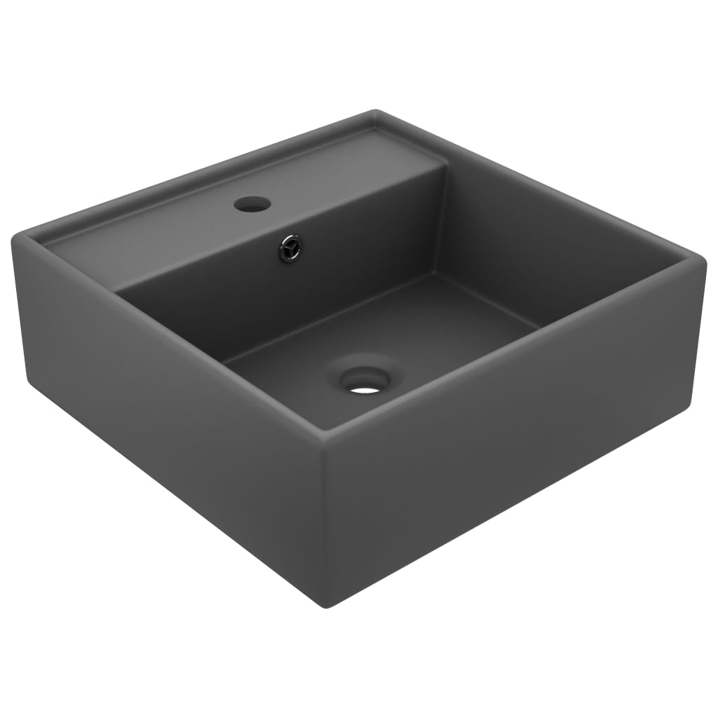 Wastafel Met Overloop Vierkant 41X41 Cm Keramiek