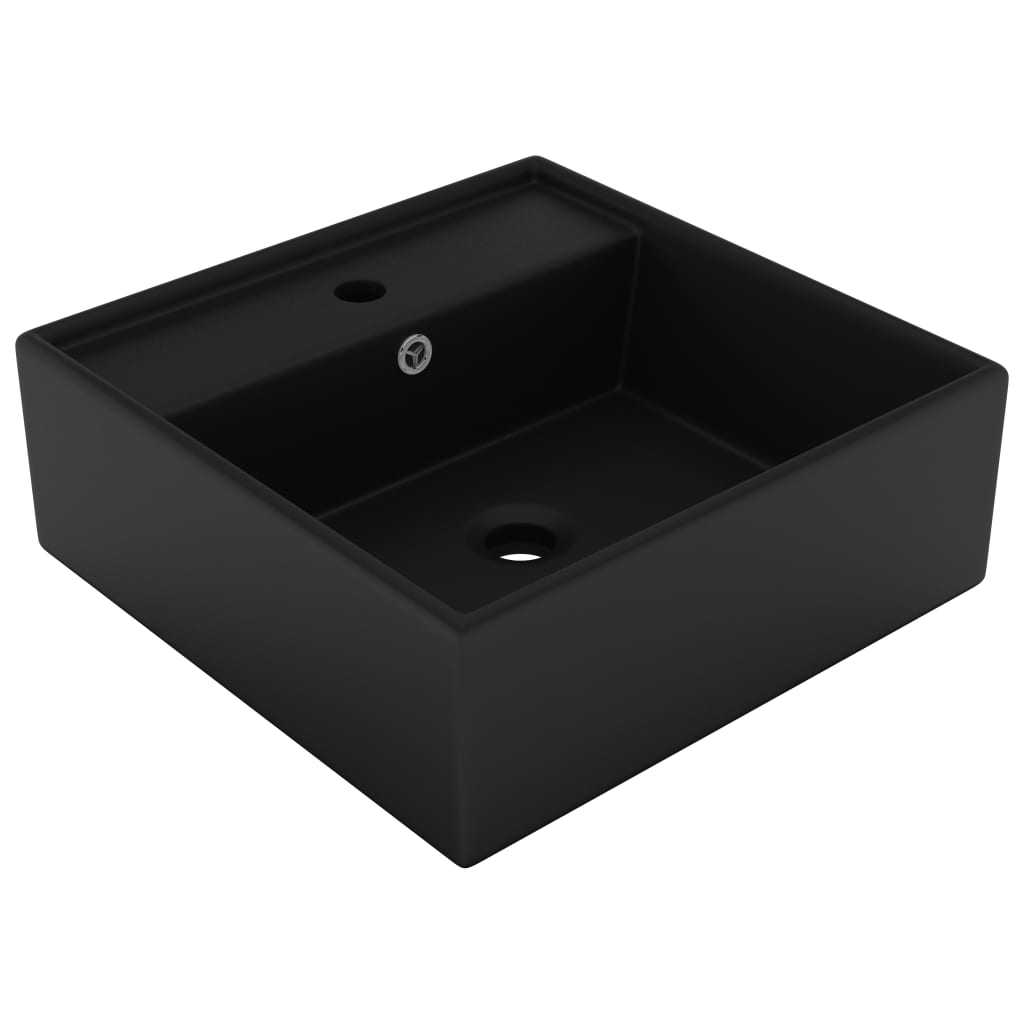 Wastafel Met Overloop Vierkant 41X41 Cm Keramiek