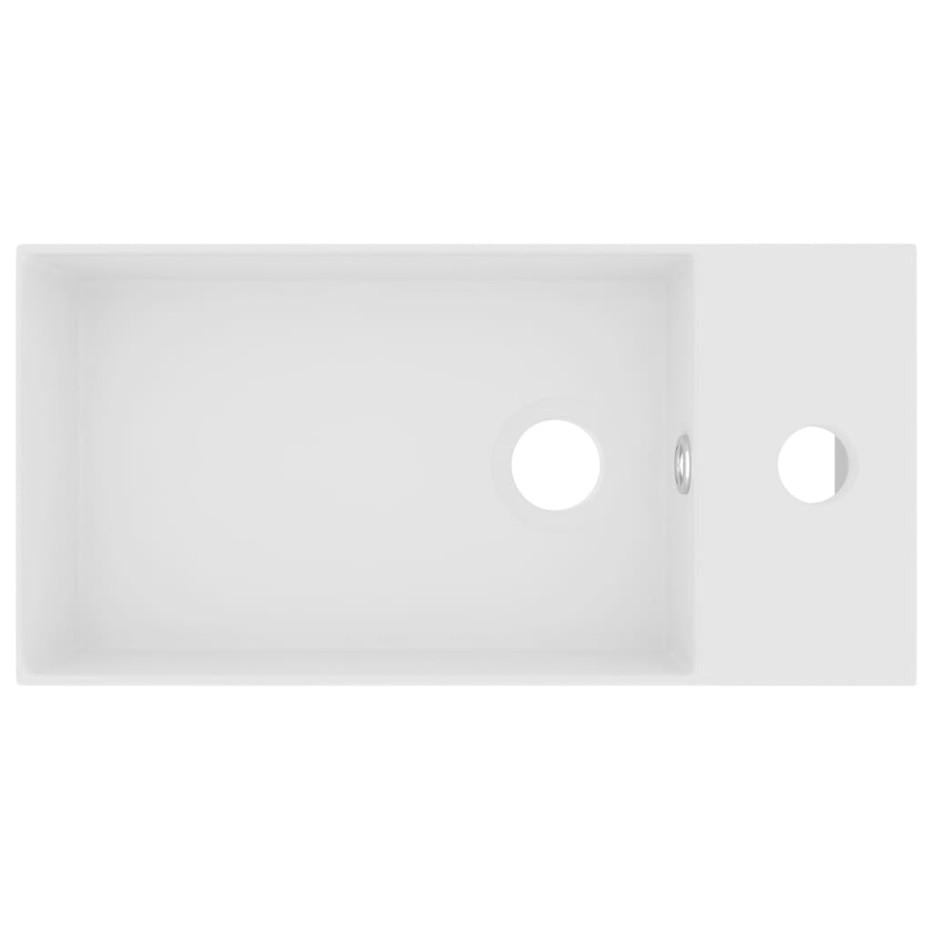Wastafel Met Overloop Keramiek Matwit