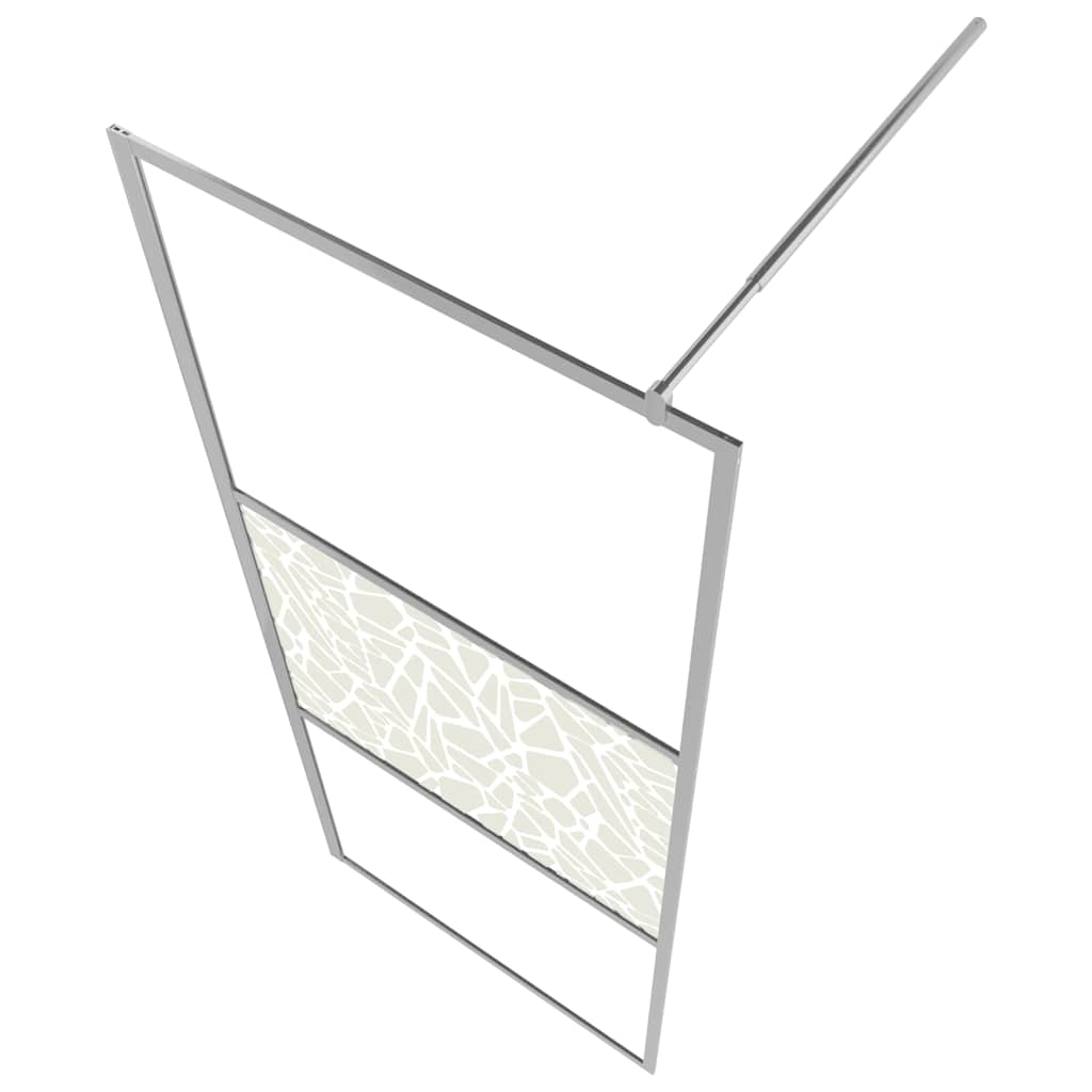 Inloopdouchewand Met Stenenmotief Esg-Glas