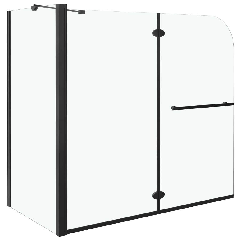 Douche Klapwand 120X68X130 Cm Esg Zwart