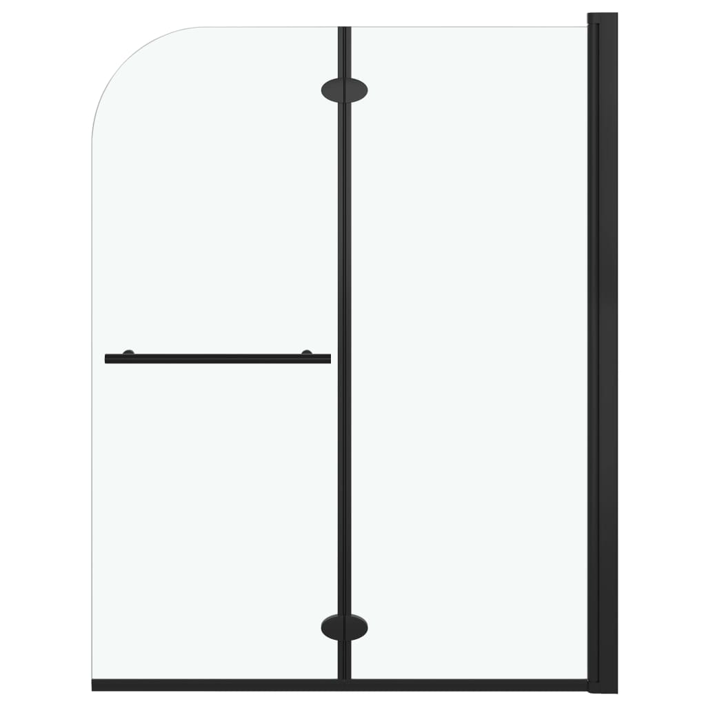 Douchewand Inklapbaar 2 Panelen Esg Zwart