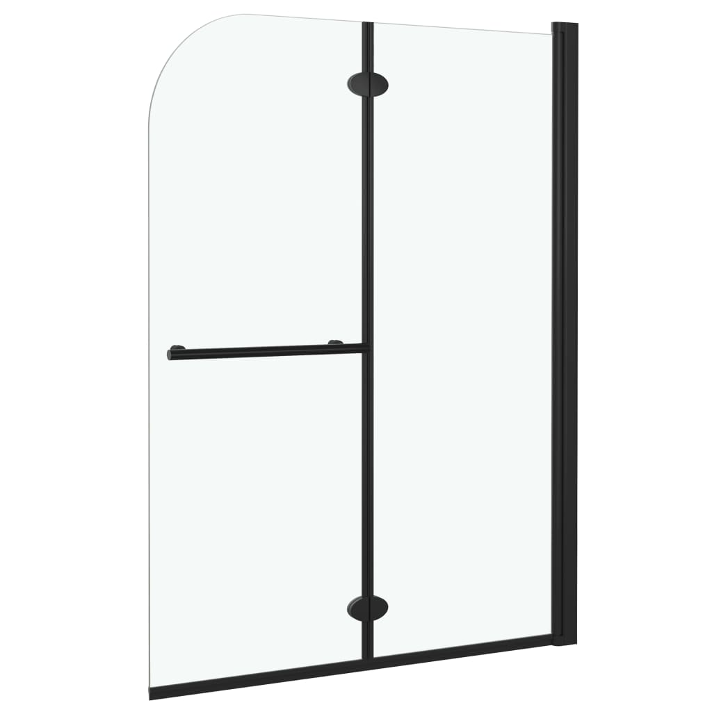 Douchewand Inklapbaar 2 Panelen Esg Zwart