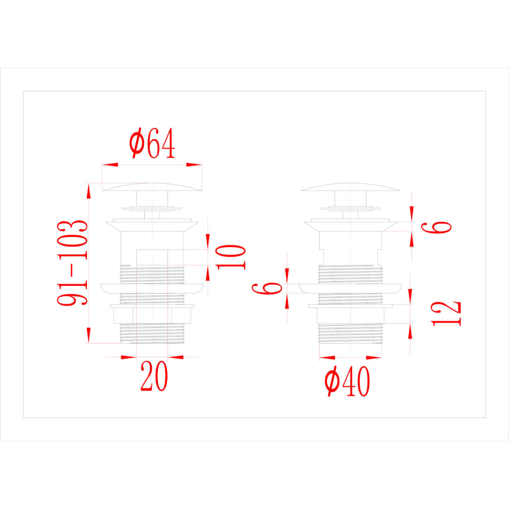 Afvoer Pop-Up Met Overloop 6,4X6,4X9,1 Cm Kleurig