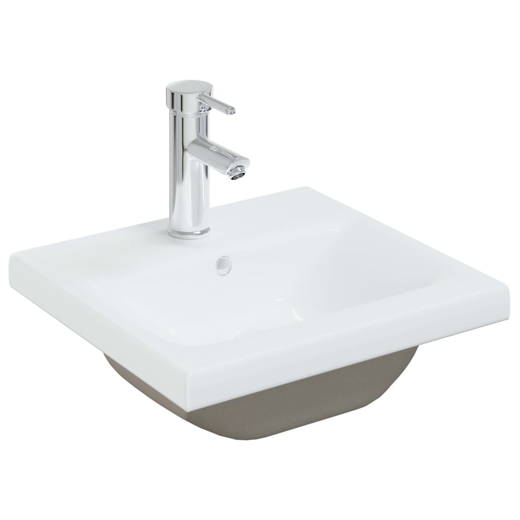 Inbouwwastafel Met Kraan Keramiek Wit